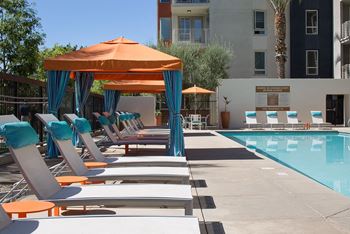 Pool Lounge Chairs and Cabanas